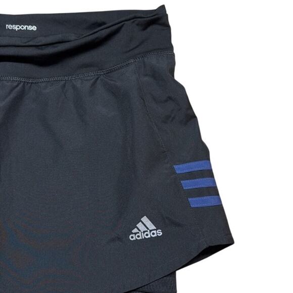 New with Tags Adidas Response Climalite Black Skort with Blue Stripes 6" - Picture 3 of 7